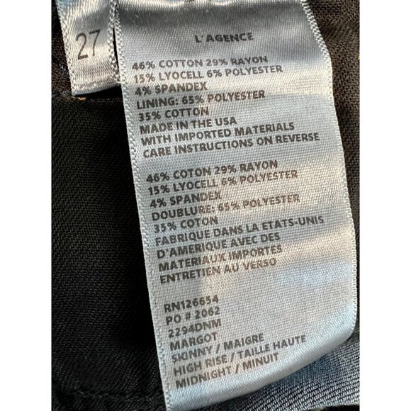 New L'AGENCE Size 27 Margot High-Rise Skinny Jeans Midnight Blue 2294DNM - Picture 11 of 14